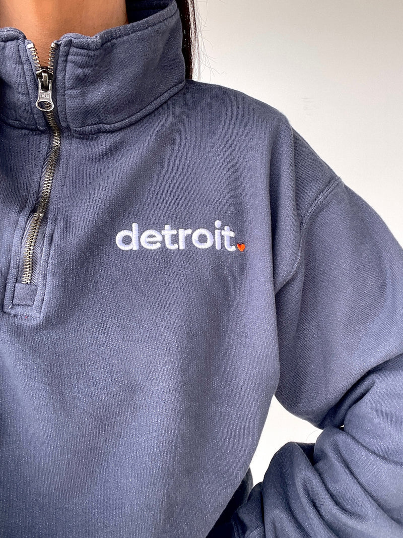 Detroit Embroidered Quarter Zip