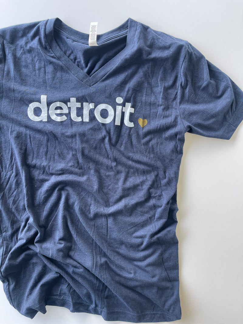 DISCOUNTED* Detroit Navy V-Neck Triblend Tee (ALL SALES FINAL)
