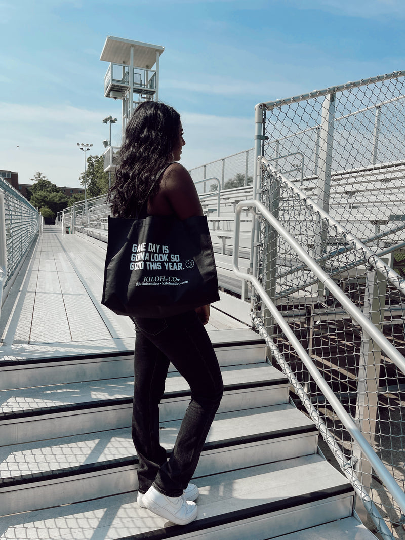 Black Game Day Style Tote
