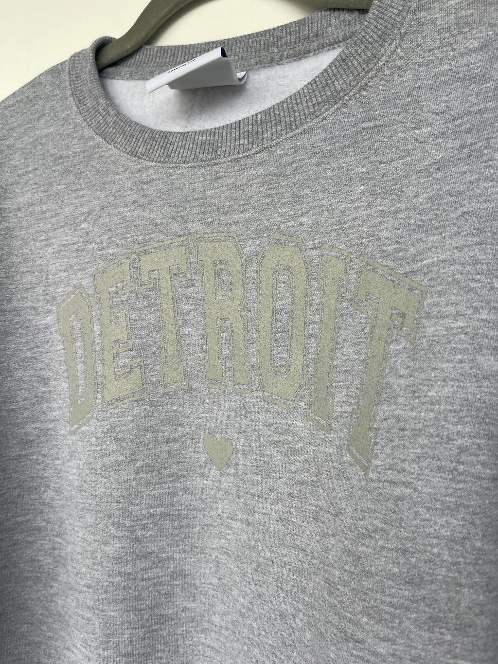 Detroit Grey on Grey Middie Crew