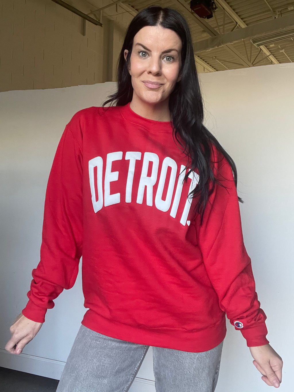 PRE-ORDER Detroit Red Puffy Crew