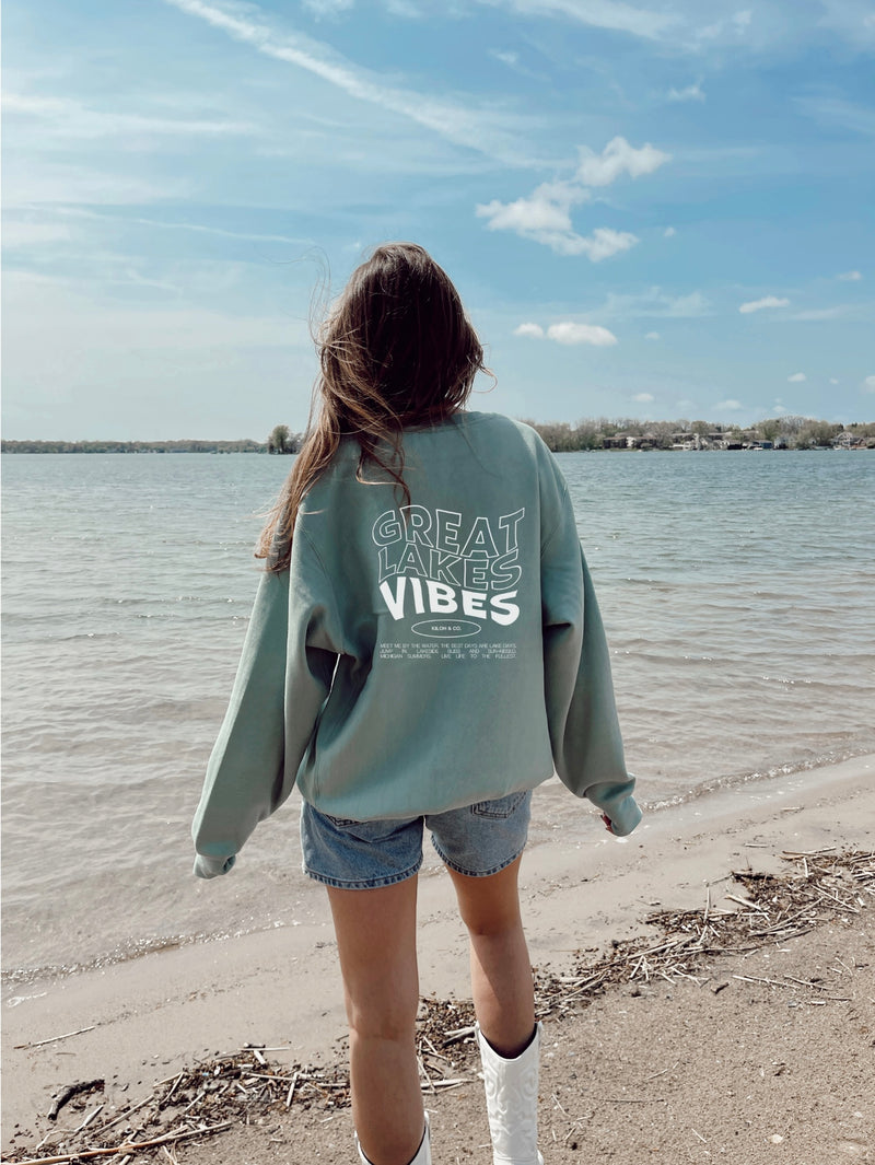Great Lakes Vibes Sea Green Crew