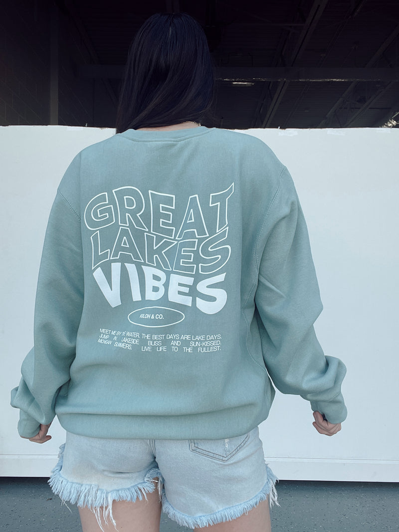 Great Lakes Vibes Sea Green Crew