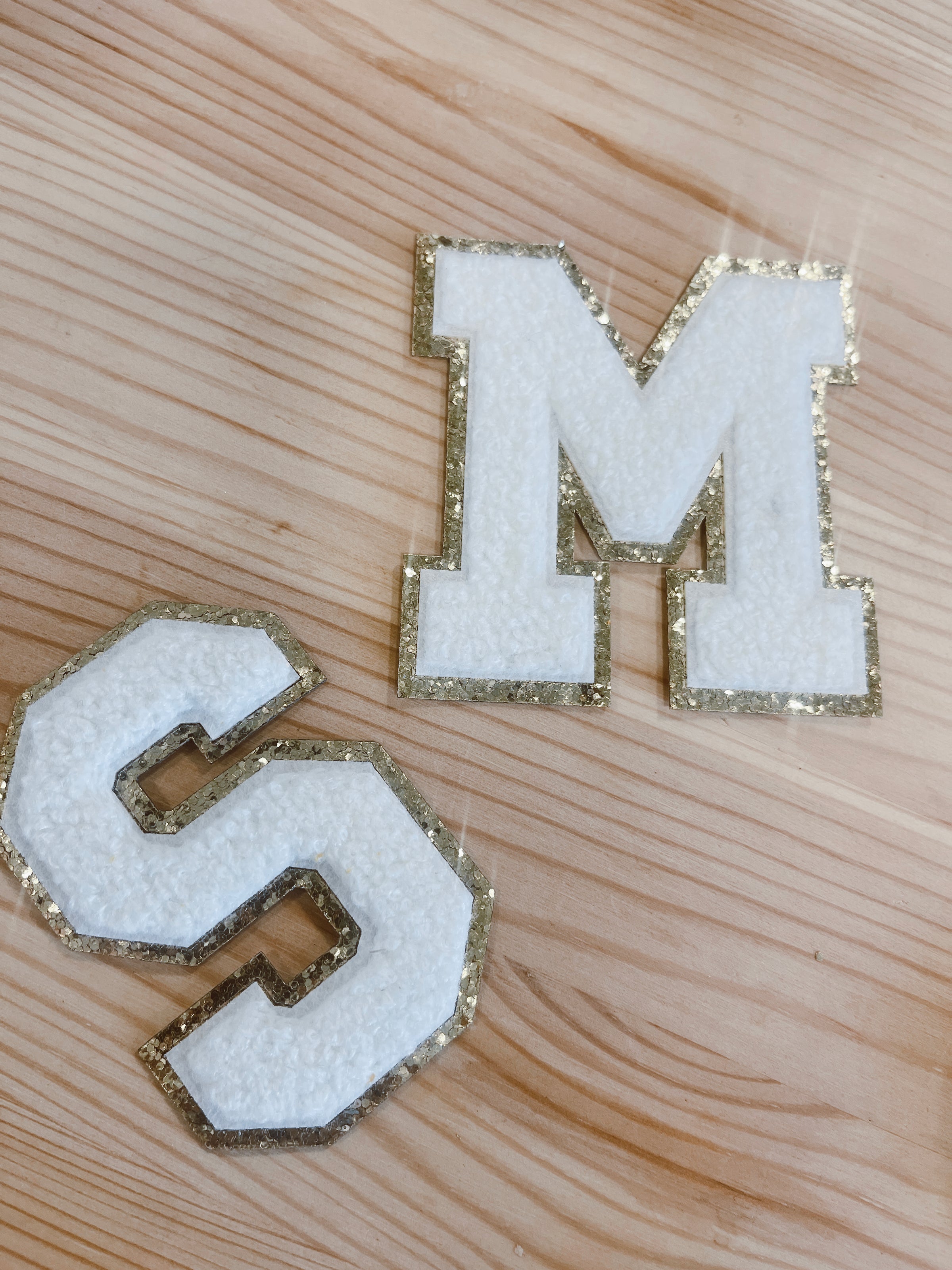 Best Deal for Self-Adhesive Embroidered Gold Glitter Letter