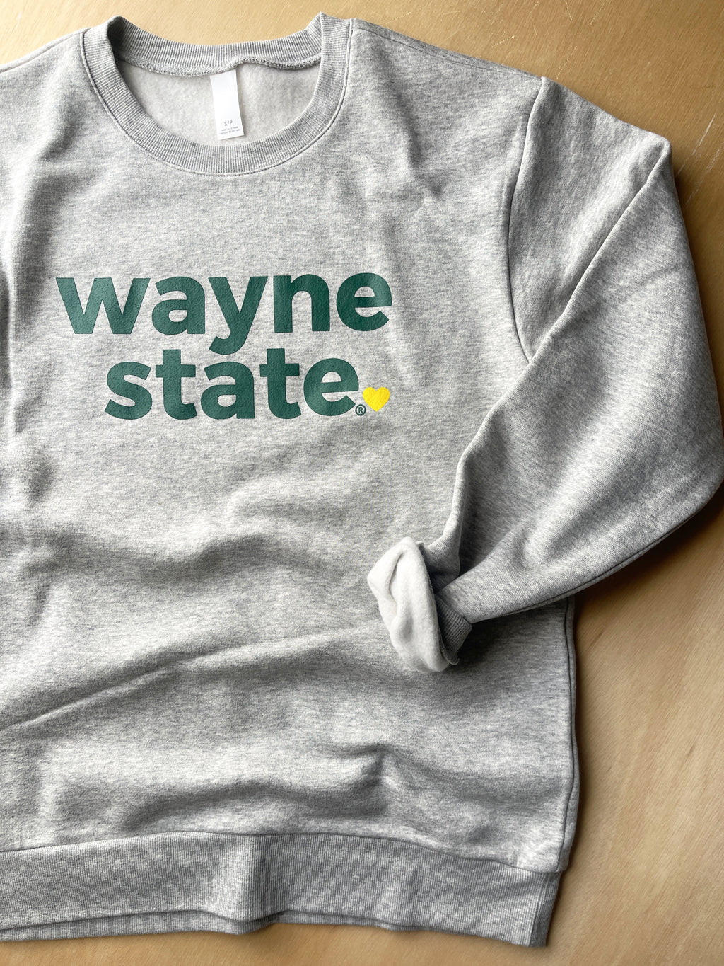 Wayne State Licensed Grey Premium Cozy Crew