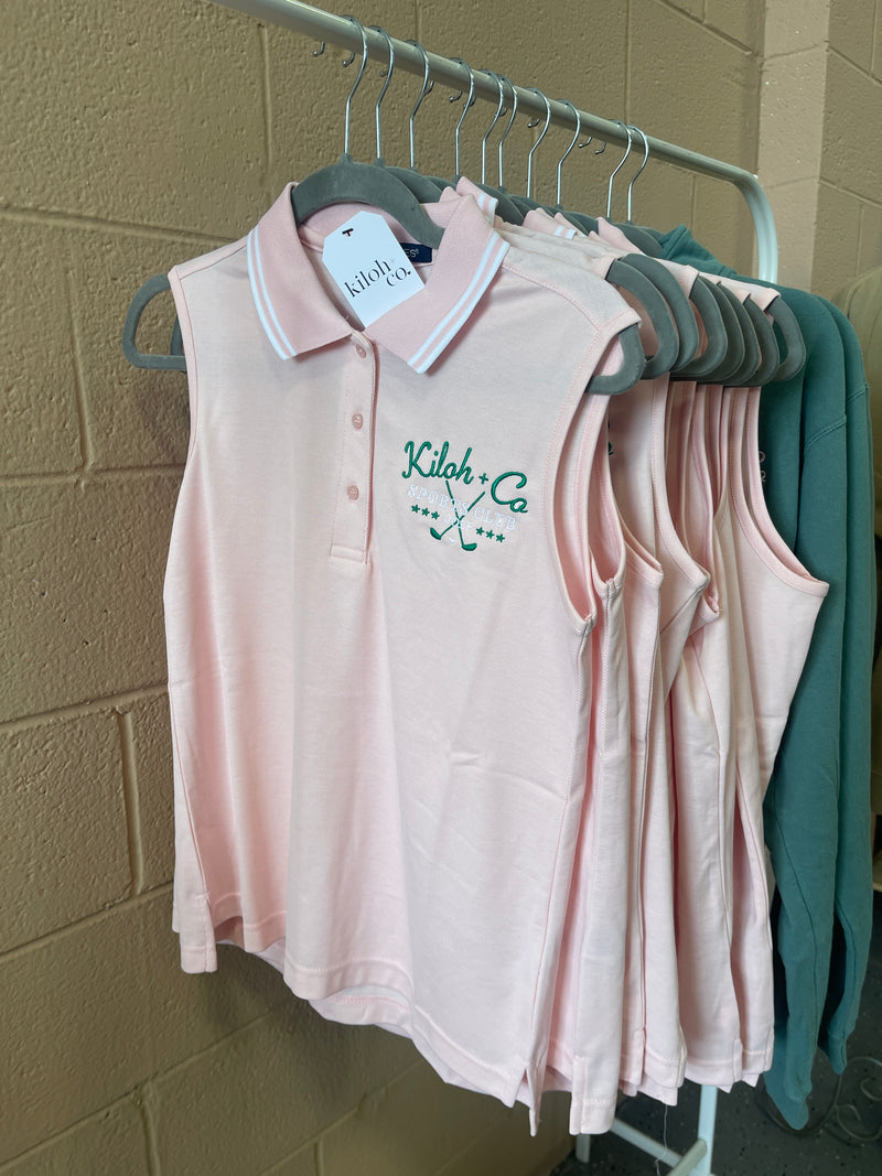 Kiloh & Co Sports Club Sleeveless Pink Polo (FINAL SALE)