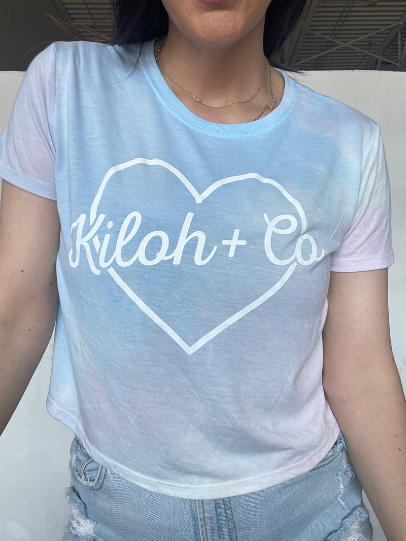Kiloh & Co Tie Dye Heart Cropped Tee