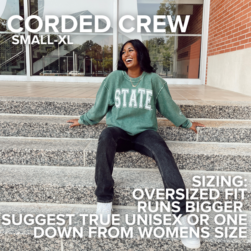 State Green + White Licensed Corded Crew