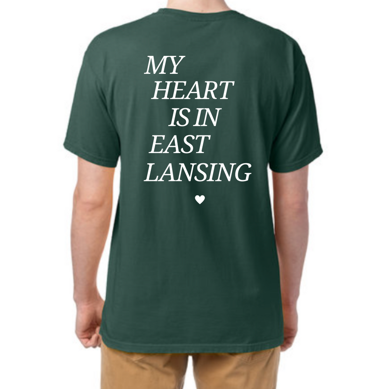 Heart in East Lansing Green Tee