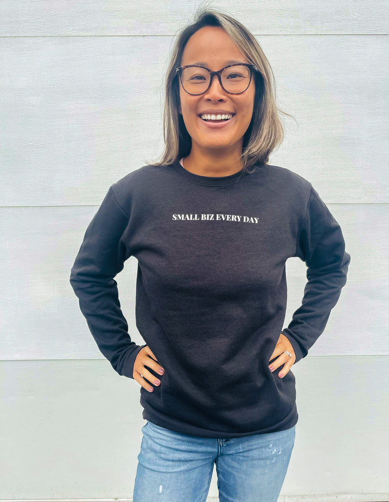Small Biz Every Day Heather Black Crew (all sales final!)