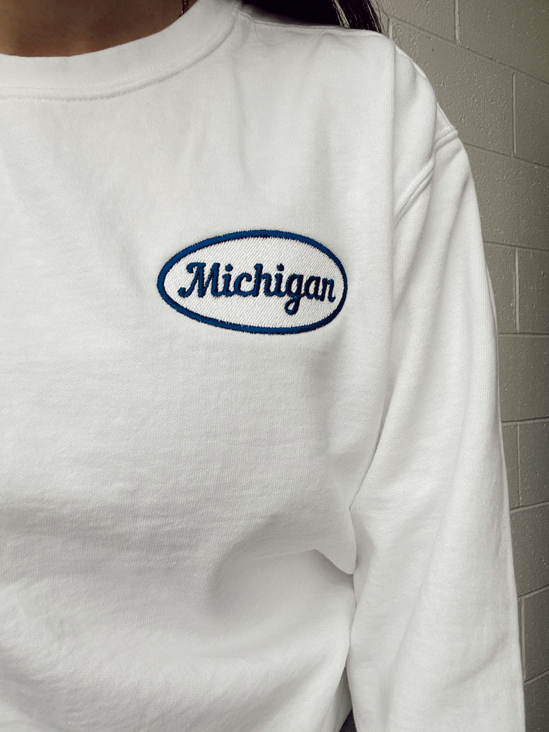 Michigan Embroidered Patch Comfort Colors Crew (final sale)