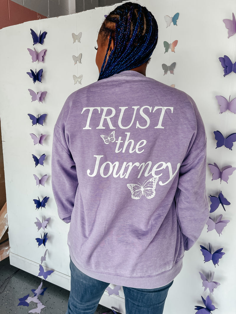 Butterfly Trust the Journey Lilac Crew (all sales final)