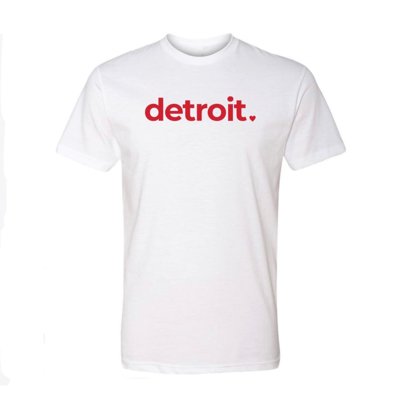 Detroit Red + White Classic Crew Tee