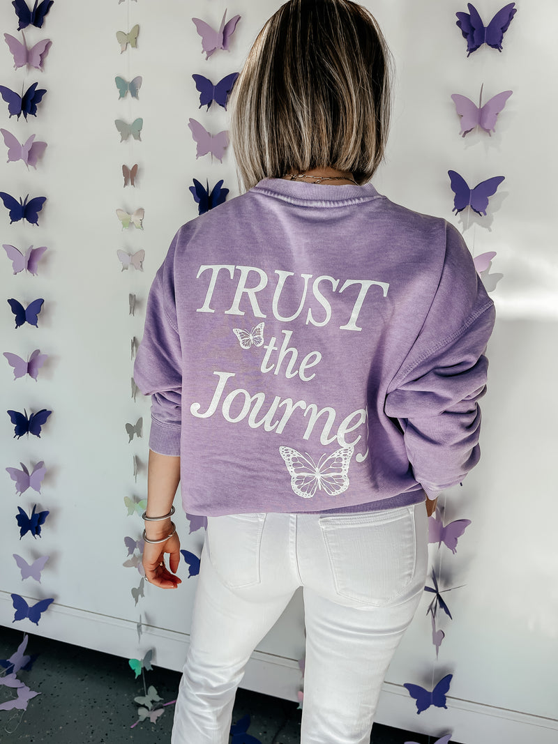Butterfly Trust the Journey Lilac Crew (all sales final)