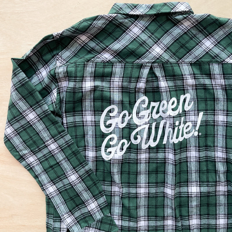 Go Green Go White Licensed Green Flannel Shirt