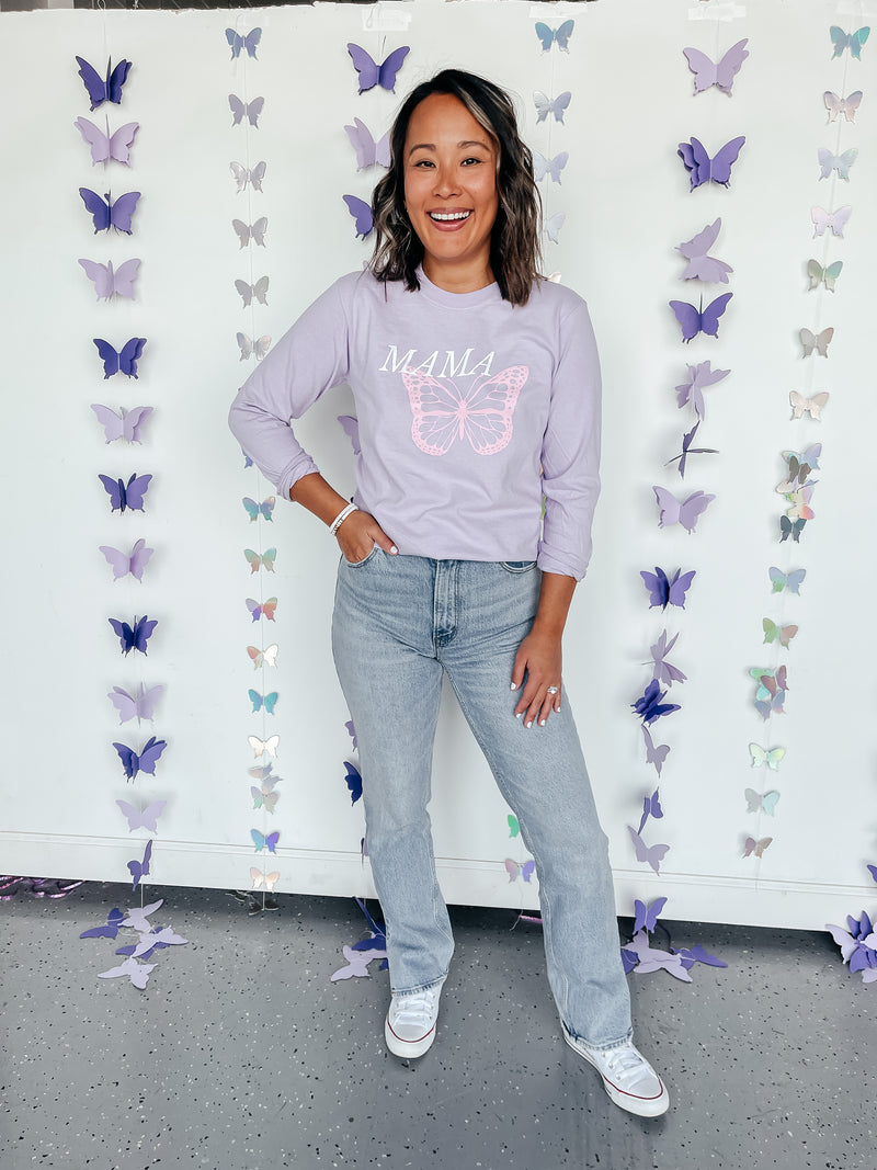 Mama Butterfly Orchid Long Sleeve Tee (FINAL SALE)