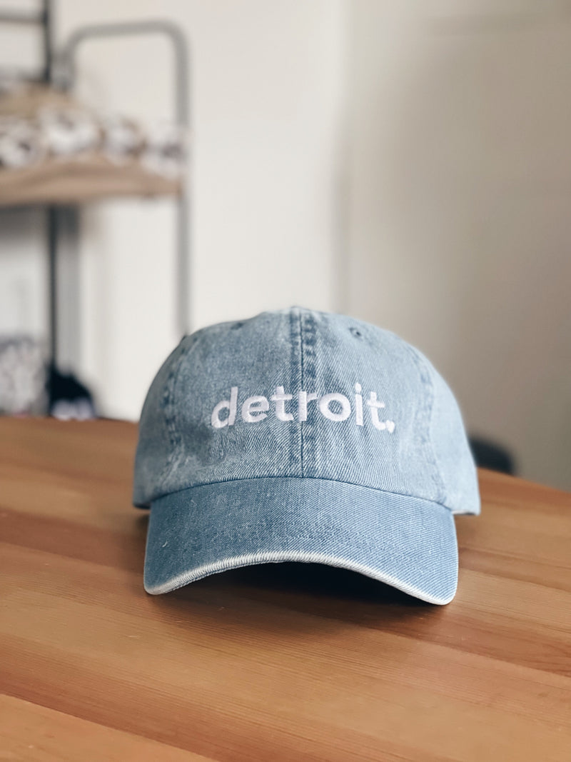 Denim Detroit Embroidered Hat